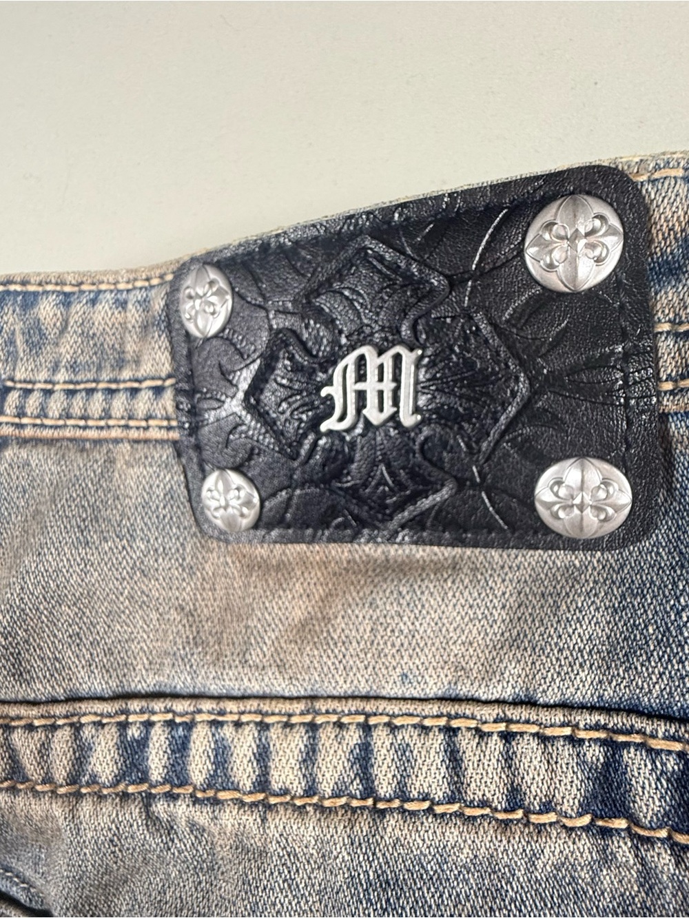 NWT Miss Me Super Baggy Wide Leg Jeans 24x30 Embellished Western Grunge Y2K - Picture 10 of 15